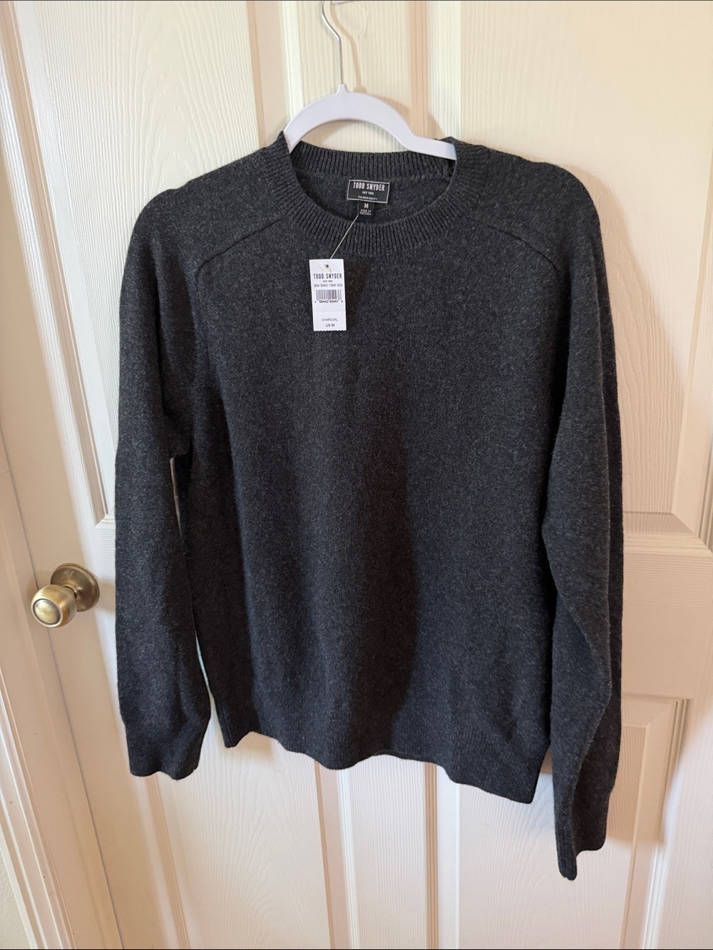 Todd Snyder Dark Charcoal 100% Wool Crewneck Sweater Sz M.  New. Box6